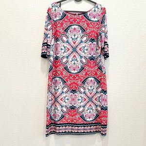 Pre-loved! ELIZA J Multicolored Tapestry Print Midi Dress!